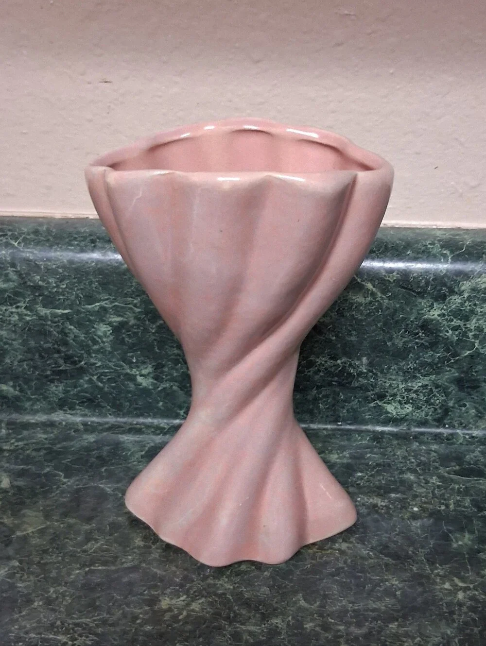 Vintage Gonder USA Pottery Vase Glossy Pink B-64